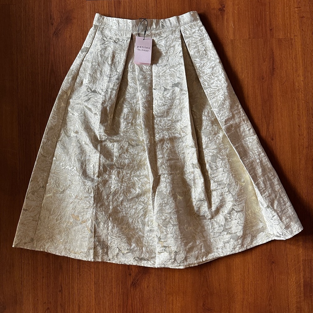 Miss Selfridge Petites Gold Jacquard Midi Skirt